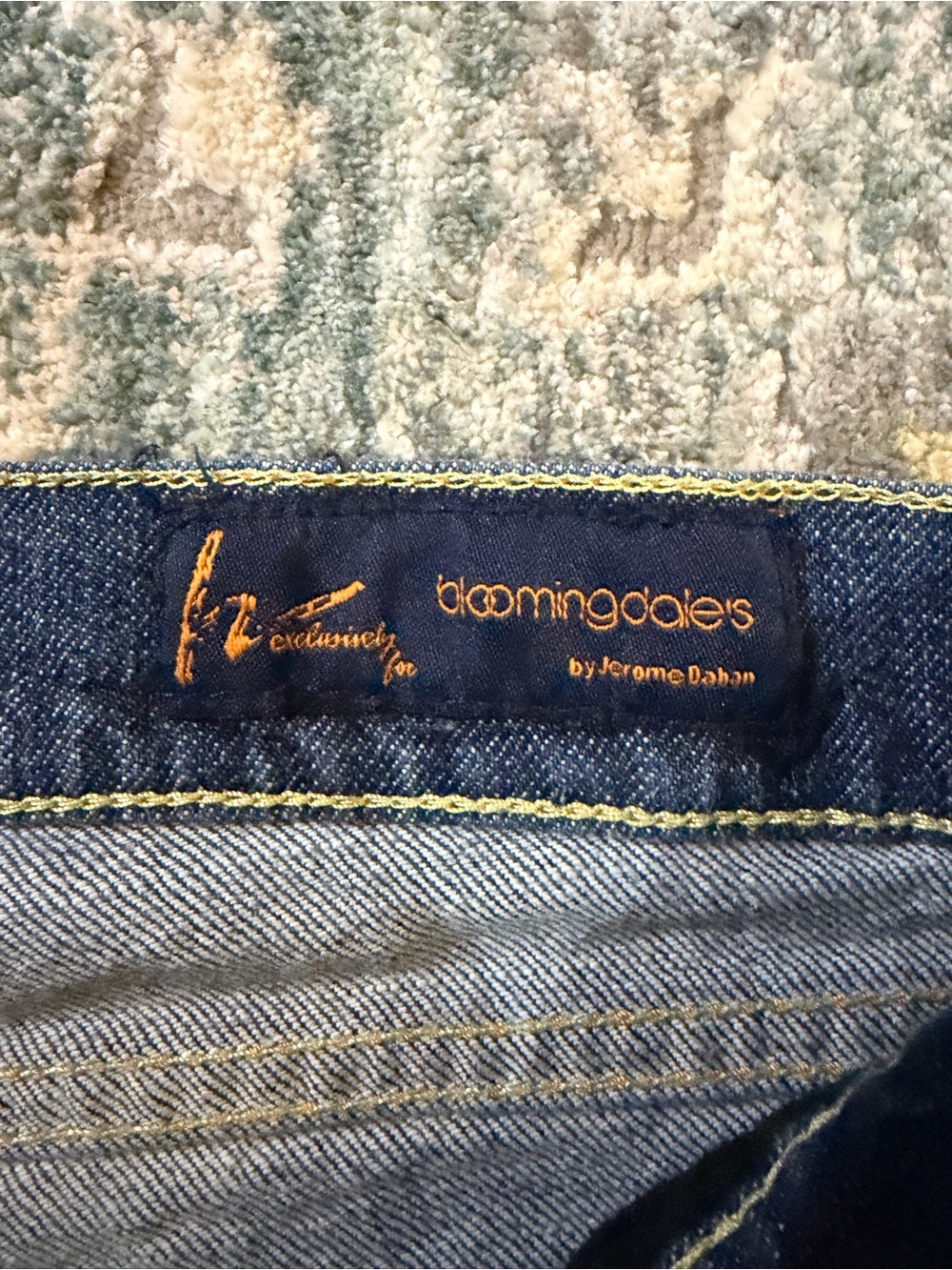 Rock & Republic Women's Blue Denim Jeans with Yellow Contrast Stitching